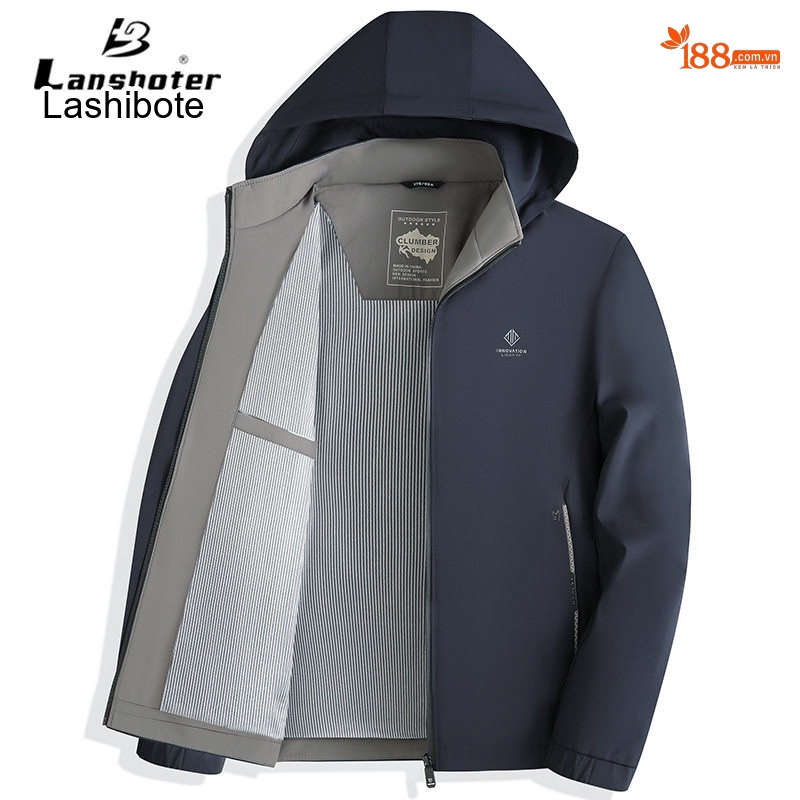 Áo Khoác Gió Nam Mỏng Có Mũ Trùm Đầu Phong Cách Casual Màu Đen, Xám, Xanh Navy
