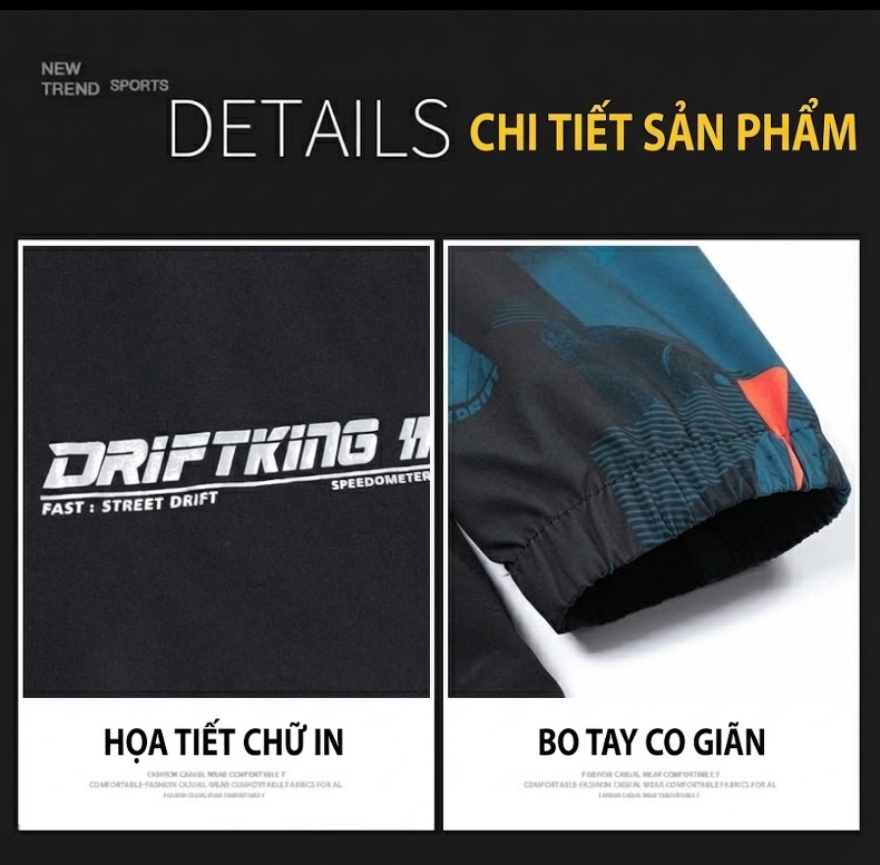 Áo Khoác Gió Nam Mỏng Nhẹ Họa Tiết Phong Cách Trẻ Trung Màu Xám, Đen, Xanh... chi tiết 3
