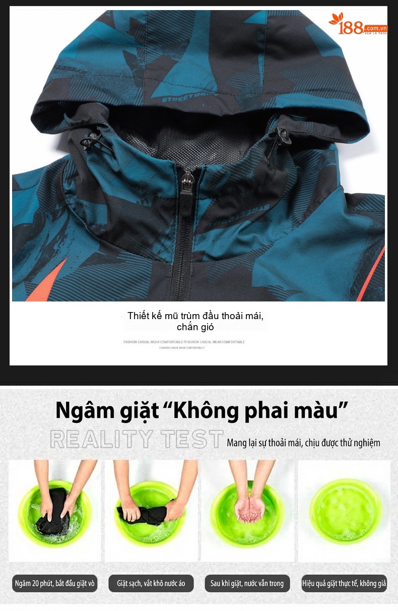 Áo Khoác Gió Nam Mỏng Nhẹ Họa Tiết Phong Cách Trẻ Trung Màu Xám, Đen, Xanh... chi tiết 4