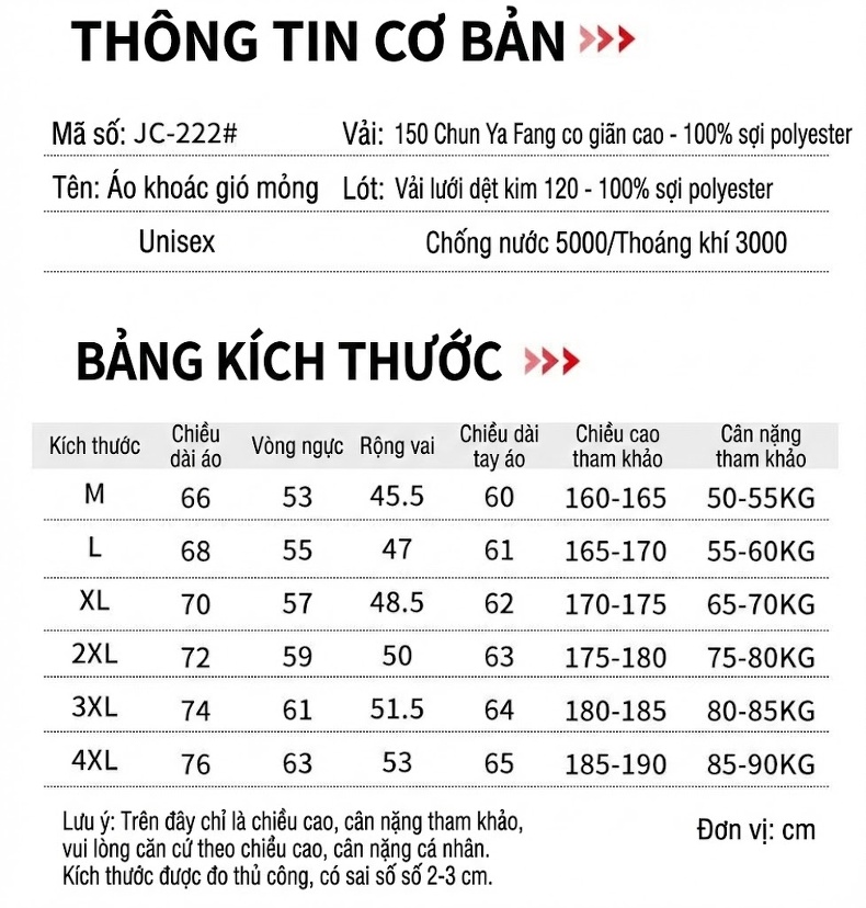 Áo khoác gió chống nước chống gió nam nữ phối màu có mũ dáng rộng chi tiết 6