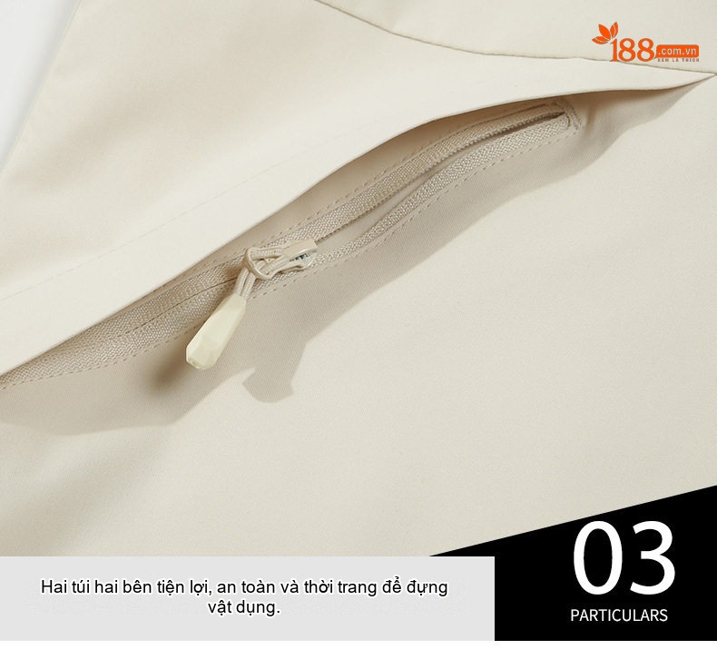 Áo khoác gió chống nước chống gió nam nữ phối màu có mũ dáng rộng chi tiết 9