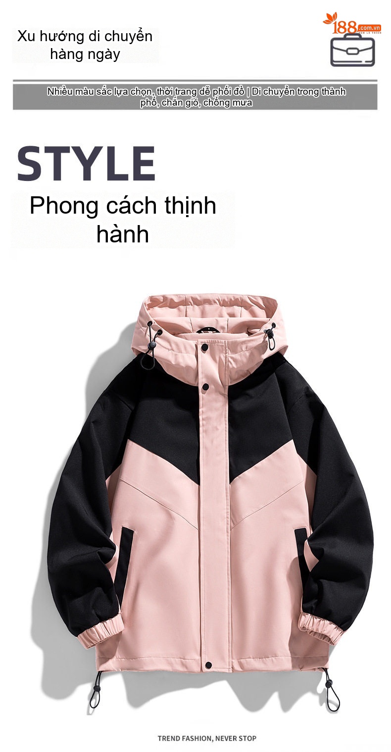 Áo khoác gió chống nước phong cách Hàn Quốc, dáng dài, tay dài chi tiết 10