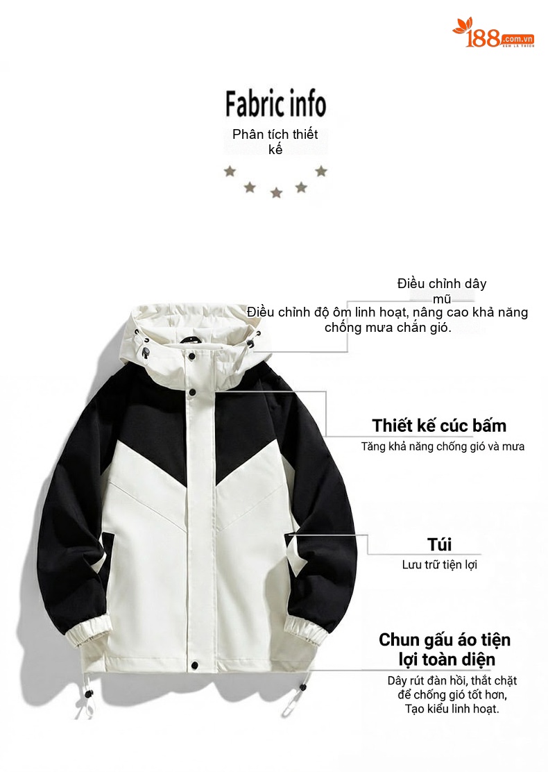 Áo khoác gió chống nước phong cách Hàn Quốc, dáng dài, tay dài chi tiết 5