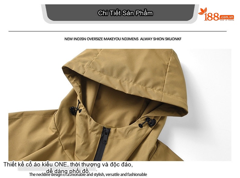 Áo Khoác Hoodie Nam Túi Hộp Dáng Rộng Màu Be, Đen, Xám, Tím... chi tiết 3