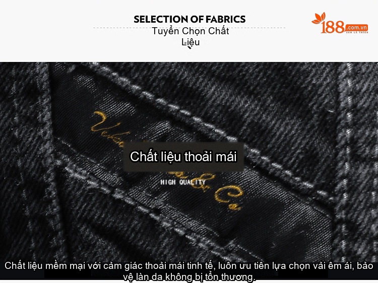 Áo Khoác Jean Nam Đen Gradient Phong Cách Bụi Bặm chi tiết 1