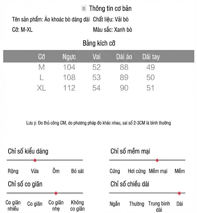 Áo Khoác Jean Nữ Dáng Dài Form Rộng Phong Cách Hàn Quốc Màu Xanh Jean chi tiết 7