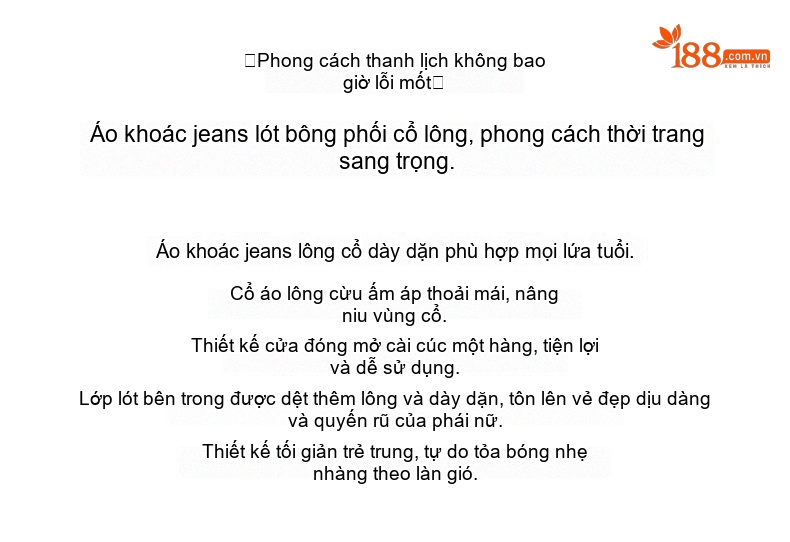 Áo Khoác Jean Nữ Lót Lông Dày Dặn Cổ Lông Màu Xanh chi tiết 5