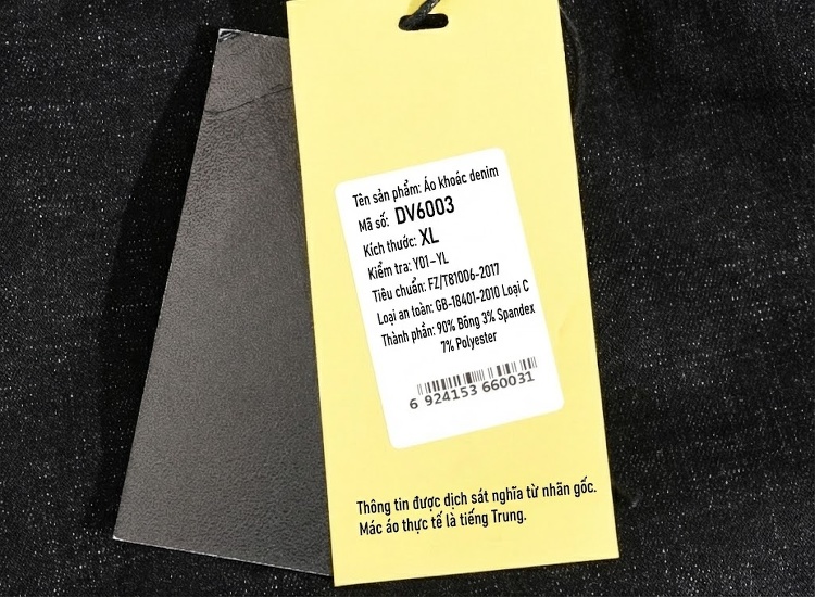 Áo Khoác Jeans Nam Dáng Ngắn Lót Bông Dày Dặn Màu Đen chi tiết 14