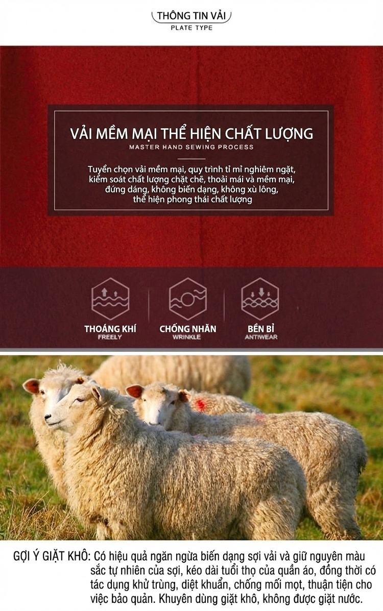 Áo Khoác Lông Cừu Dáng Ngắn Thời Trang Thu Đông Màu Đỏ, Kem, Nâu, Xám chi tiết 10