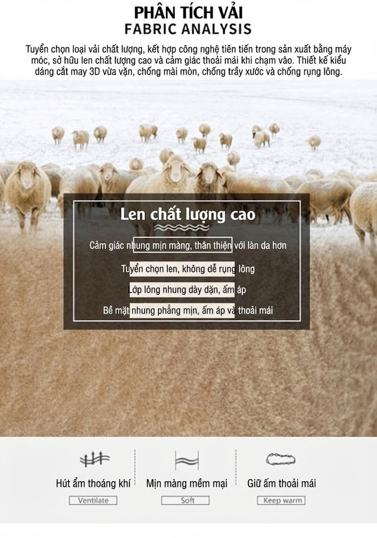 Áo Khoác Lông Cừu Ép Nữ Dáng Dài Vừa Cổ Lông Thú Màu Trắng Kem, Xám chi tiết 2