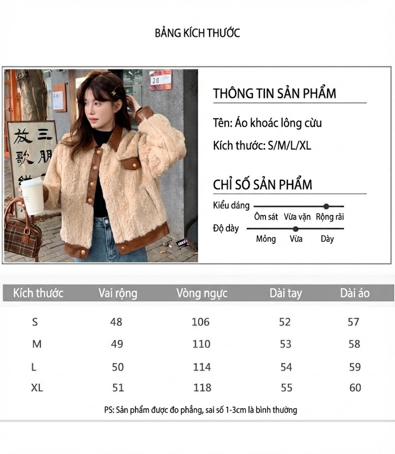 Áo Khoác Lông Cừu Non Dáng Ngắn Cổ Bẻ Phong Cách Thời Trang Nữ chi tiết 5