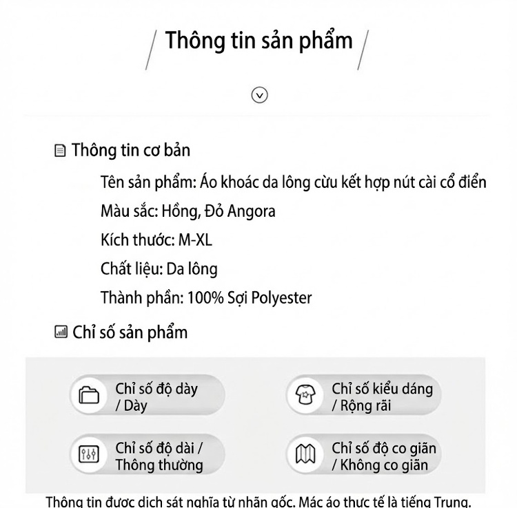 Áo Khoác Lông Cừu Non Dáng Ngắn Cổ Tàu Viền Lông Màu Hồng, Đỏ chi tiết 16