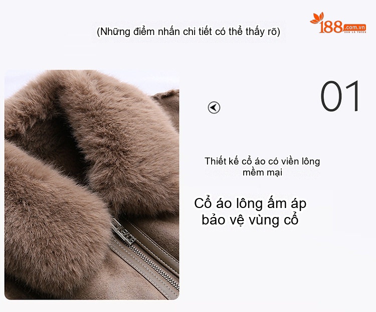 Áo Khoác Lông Cừu Non Dày Dặn Kiểu Motor Biker Da Mờ Màu Hồng, Đen, Nâu chi tiết 10