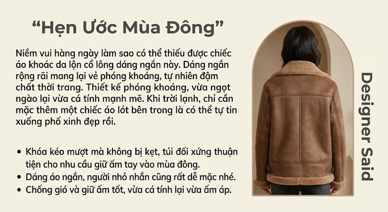 Áo Khoác Lông Cừu Non Nữ Dáng Ngắn Hàn Quốc Dáng Rộng Giữ Ấm Màu Nâu, Đỏ chi tiết 1