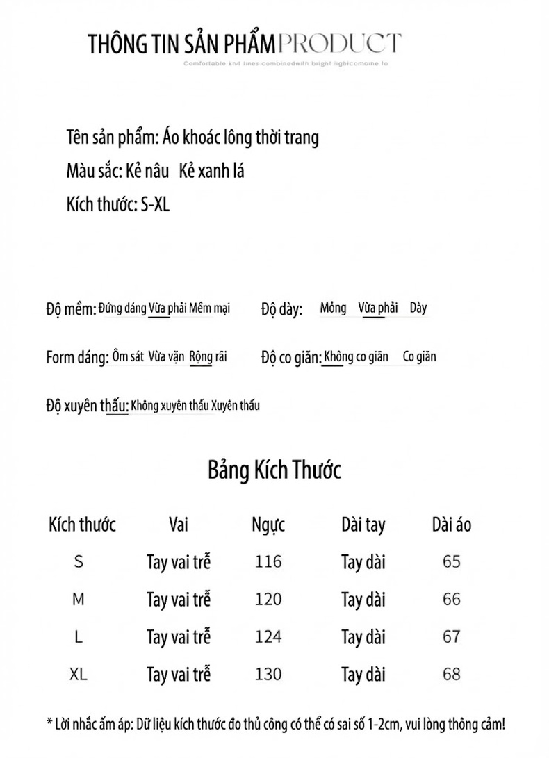 Áo Khoác Lông Cừu Non Nữ Ngắn Tay Dài Dáng Rộng Họa Tiết Kẻ Caro Màu Xám, Xanh chi tiết 8
