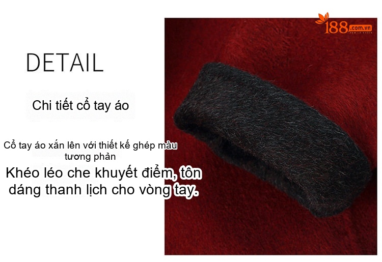 Áo Khoác Lông Ngắn Tay Lỡ Dáng Đứng Màu Đỏ, Trắng, Xám chi tiết 8