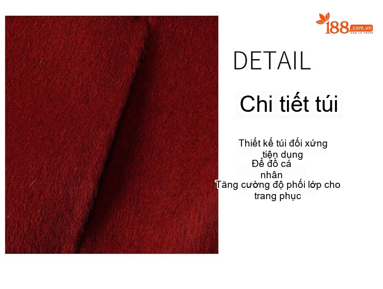 Áo Khoác Lông Ngắn Tay Lỡ Dáng Đứng Màu Đỏ, Trắng, Xám chi tiết 9