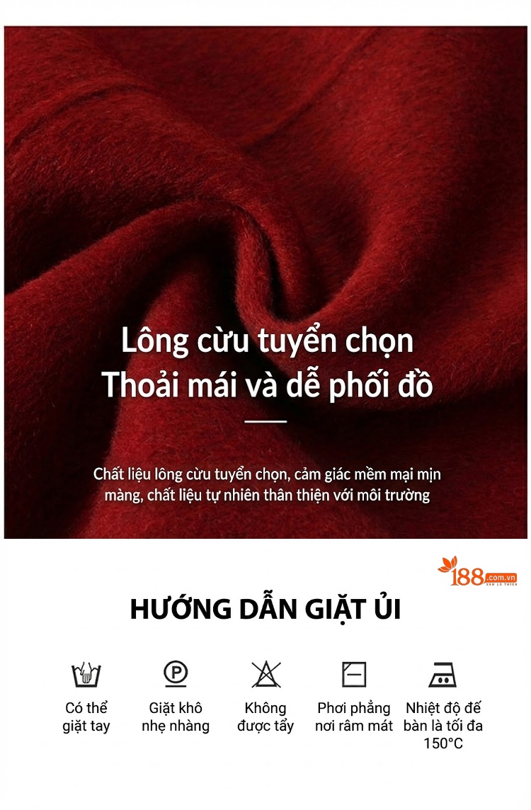 Áo Khoác Lông Ngắn Tay Lỡ Dáng Đứng Màu Đỏ, Trắng, Xám chi tiết 11