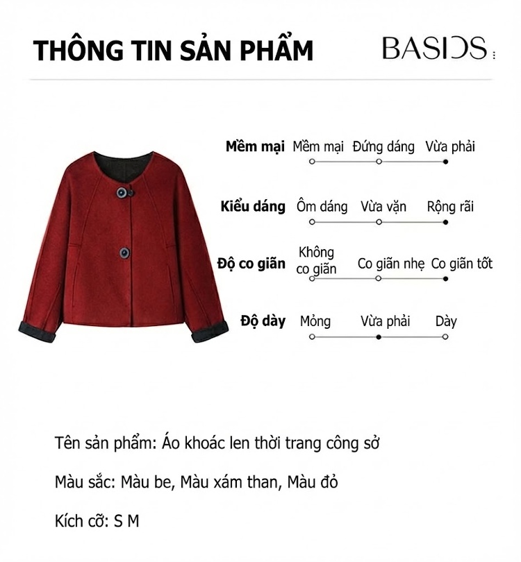 Áo Khoác Lông Ngắn Tay Lỡ Dáng Đứng Màu Đỏ, Trắng, Xám chi tiết 1