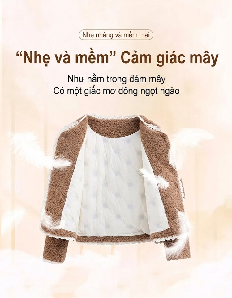 Áo Khoác Lông Nữ Ngắn Tay Dáng Ôm chi tiết 3