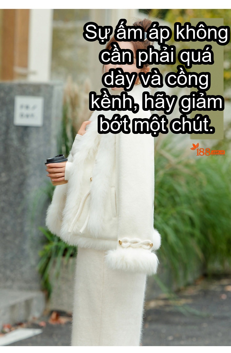 Áo Khoác Lông Nữ Tiểu Thư Dáng Ôm Ngắn Tay Dài Màu Trắng chi tiết 21