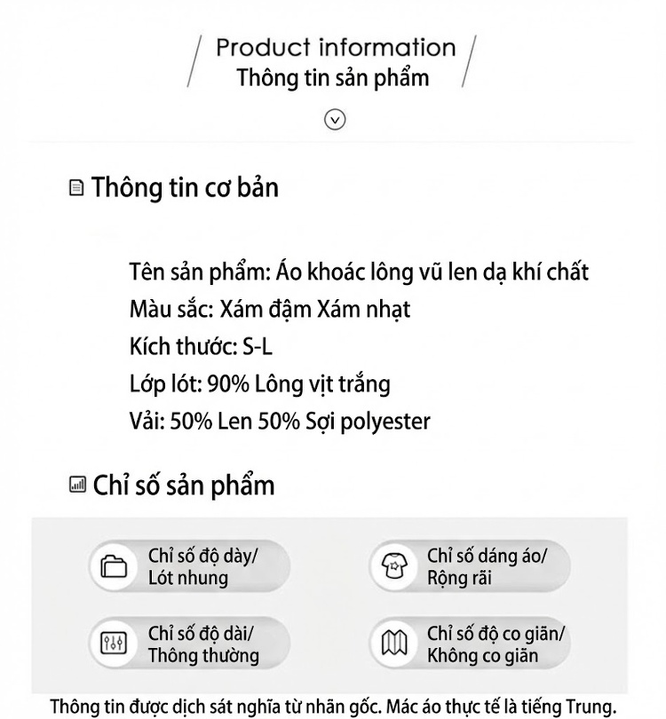 Áo Khoác Lông Vũ Nữ Dáng Ngắn Chất Liệu Nỉ Cao Cấp Màu Xám chi tiết 11