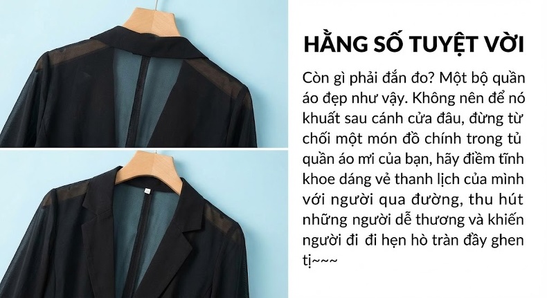 Áo Khoác Lửng Nữ Mỏng Mùa Hè Cổ chữ Vest Dáng Rộng Thắt Dây Chất Liệu Lụa Tằm Màu Trắng, Đen chi tiết 5