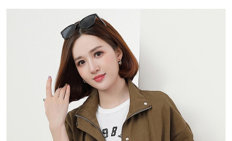 Áo Khoác Lửng Nữ Phong Cách Hàn Quốc Dáng Rộng Màu Nâu, Xanh, Kem chi tiết 12