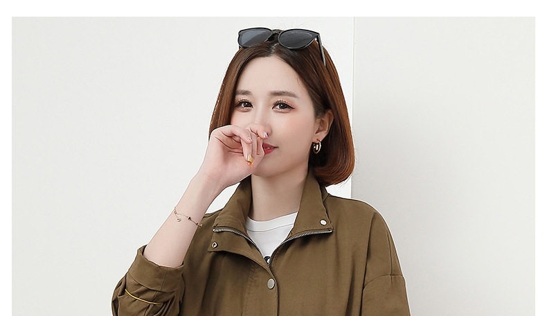 Áo Khoác Lửng Nữ Phong Cách Hàn Quốc Dáng Rộng Màu Nâu, Xanh, Kem chi tiết 18