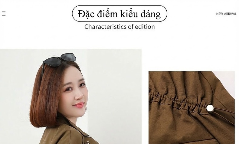Áo Khoác Lửng Nữ Phong Cách Hàn Quốc Dáng Rộng Màu Nâu, Xanh, Kem chi tiết 3