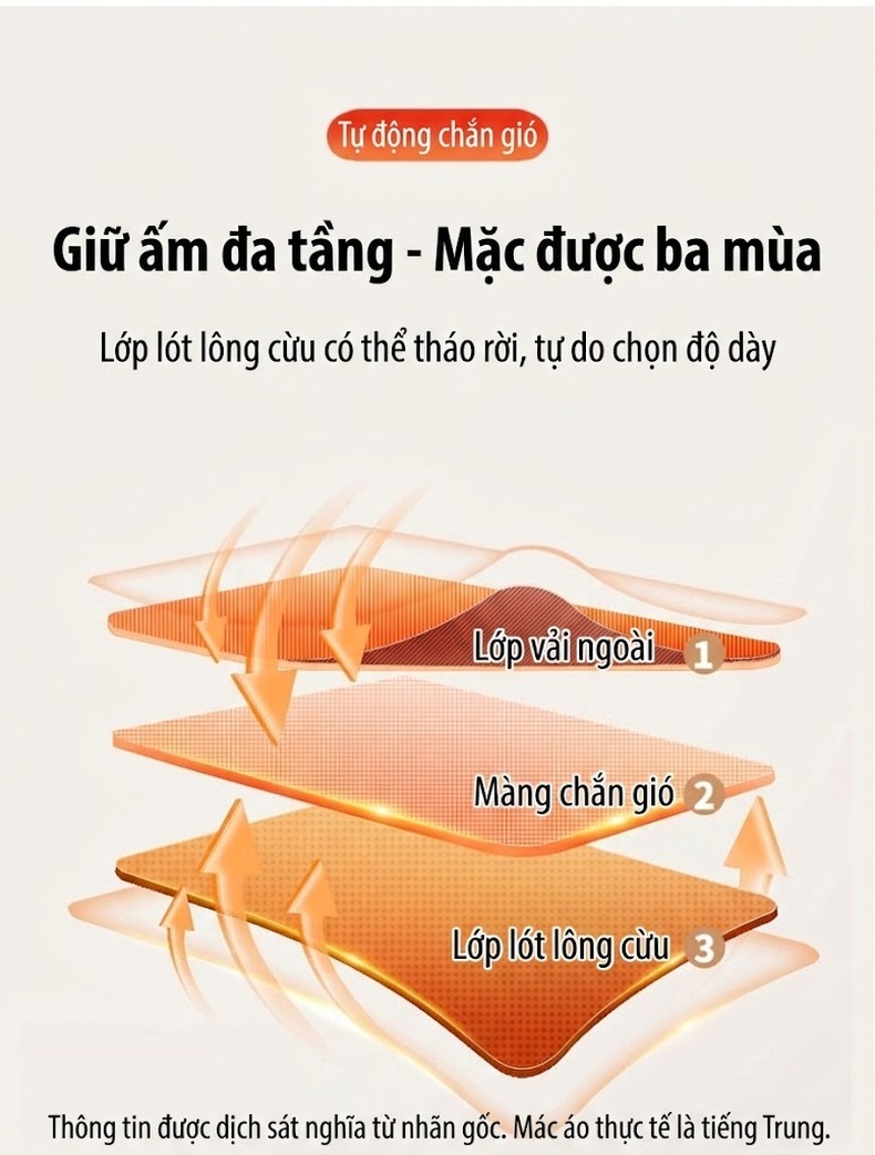 Áo Khoác Măng Tô Nam Dáng Dài Kháng Nhăn Lót Lông Cừu Có Thể Tháo Rời Màu Be, Xanh Navy, Đen chi tiết 7