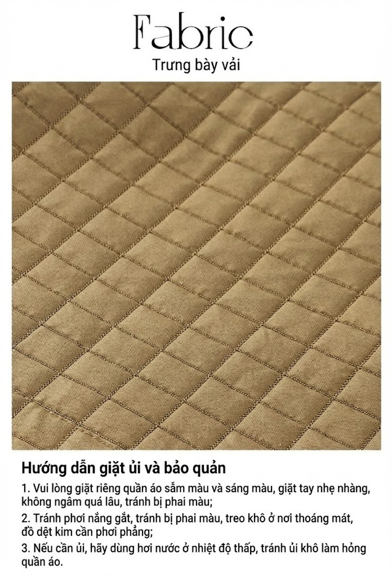 Áo Khoác Măng Tô Nữ Dáng Dài Thiết Kế Rộng Phong Cách Hàn Quốc Màu Nâu, Đen chi tiết 4