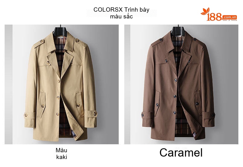 Áo Khoác Mangto Nam Dáng Dài Vừa Cổ chữ Vest Cài Nút Phong Cách Lịch Lãm Màu Đen, Nâu, Kem, Xanh Navy chi tiết 3
