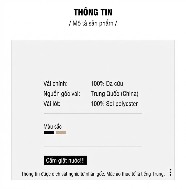 Áo Khoác Mangto Nữ Da Cừu Thật Dáng Dài Vừa Hai Hàng Khuy Ôm Dáng Màu Be chi tiết 6