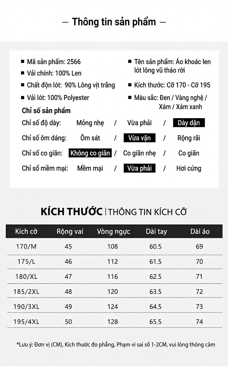 Áo Khoác Nam 100% Lông Cừu Ngắn Tay Áo Lót Lông Vũ Tháo Rời Màu Xám, Đen, Nâu Vàng chi tiết 9