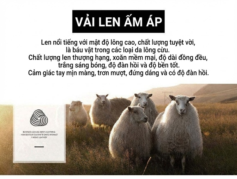 Áo Khoác Nam Cổ Bẻ Công Sở Dáng Suông Chất Liệu Lông Cừu Hai Mặt Màu Be, Đen, Xám chi tiết 3
