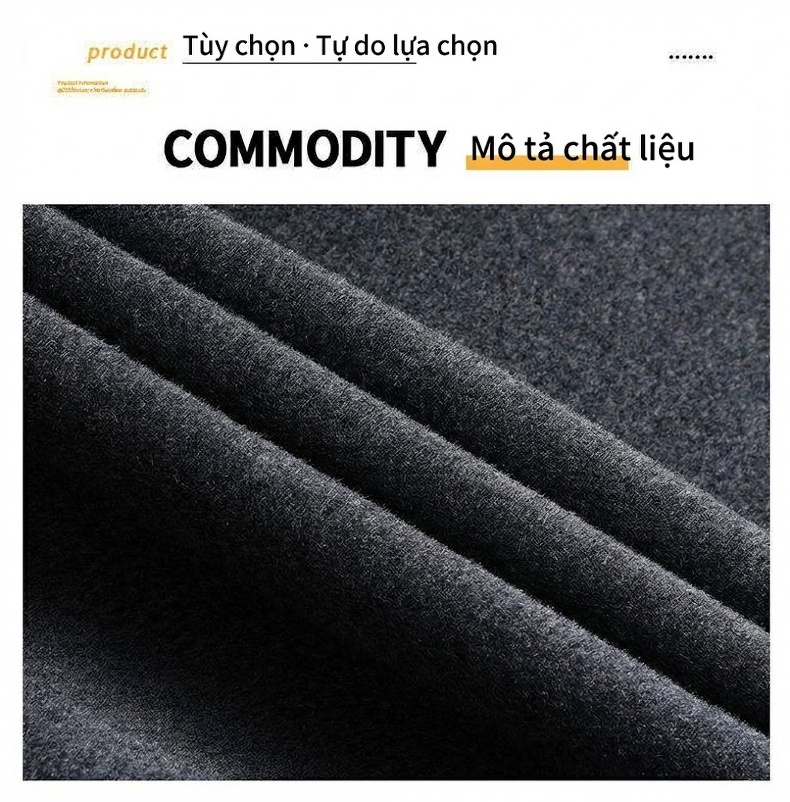 Áo Khoác Nam Cổ Bẻ Công Sở Dáng Suông Chất Liệu Lông Cừu Hai Mặt Màu Be, Đen, Xám chi tiết 5