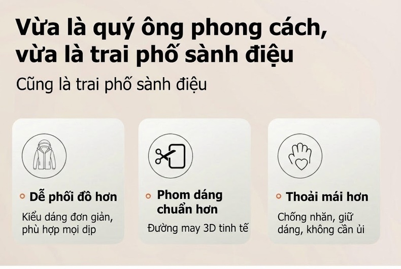 Áo khoác nam cổ bẻ khóa kéo phong cách công sở chi tiết 2