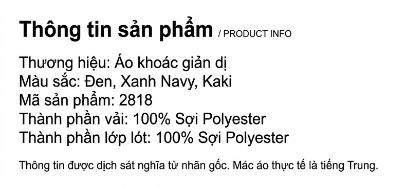 Áo khoác nam cổ bẻ khóa kéo phong cách công sở chi tiết 11