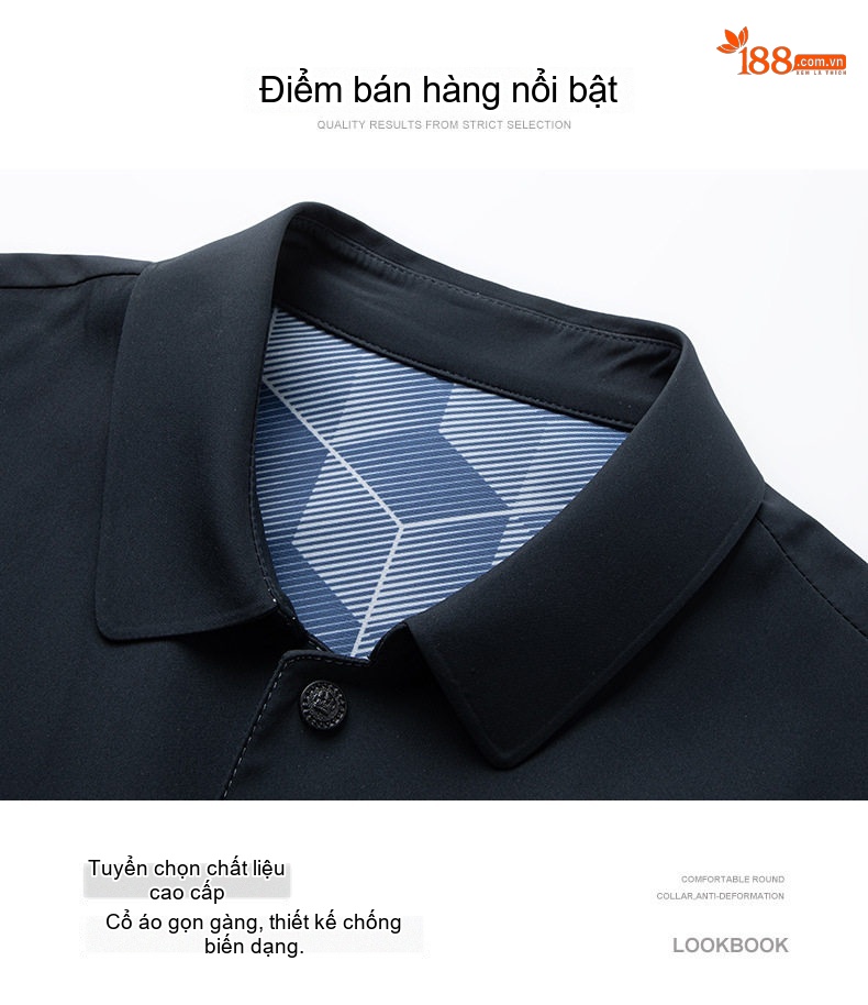 Áo Khoác Nam Cổ Bẻ Thanh Niên Phong Cách Thời Trang Màu Xanh Đen, Xanh Lam, Xám, Trắng chi tiết 5