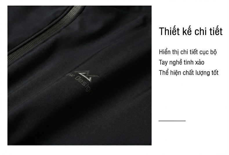 Áo Khoác Nam Có Mũ Trùm Đầu Khóa Kéo Màu Đen, Xanh Navy, Xám chi tiết 7