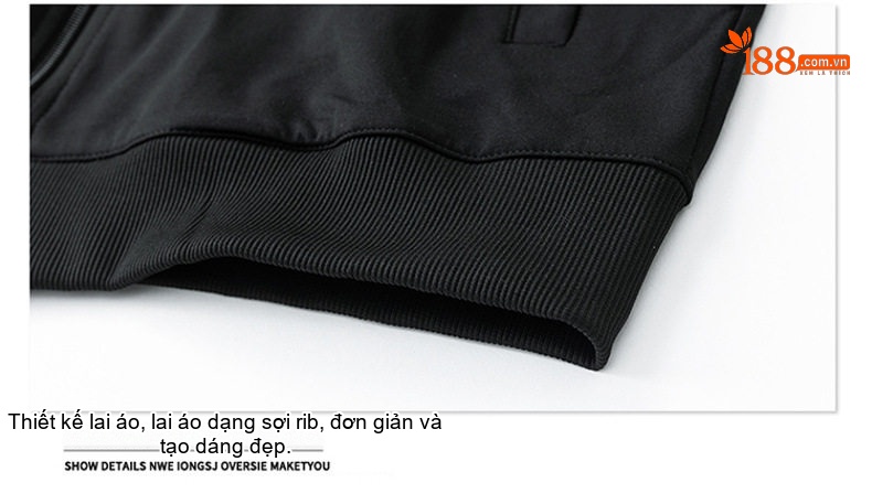 Áo Khoác Nam Cổ Trụ Dáng Rộng Tay Phối Sọc Phong Cách Retro Màu Trắng Kem, Xám, Xanh Lá, Đen... chi tiết 5