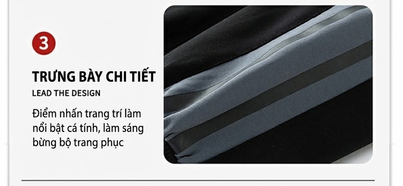 Áo Khoác Nam Cổ Trụ Dáng Rộng Tay Phối Sọc Phong Cách Retro Màu Trắng Kem, Xám, Xanh Lá, Đen... chi tiết 15