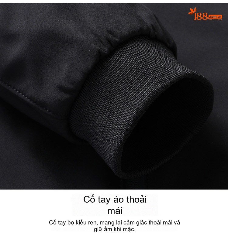 Áo Khoác Nam Cổ Trụ Trung Niên Phong Cách Lịch Lãm Màu Đỏ, Đen, Xanh Navy chi tiết 20