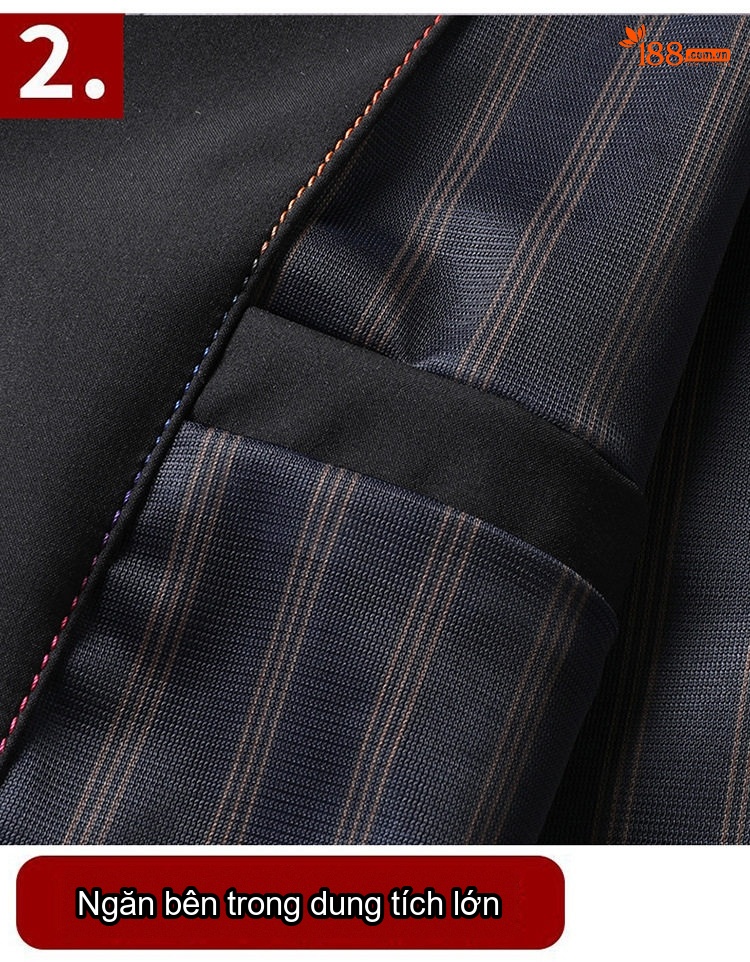 Áo Khoác Nam Cổ Trụ Trung Niên Phong Cách Lịch Lãm Màu Đỏ, Đen, Xanh Navy chi tiết 5