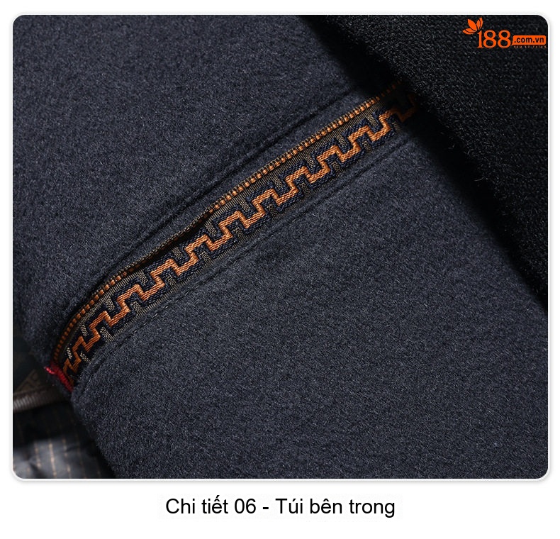 Áo Khoác Nam Dạ Lông Cừu Hai Mặt Có Lớp Lót Lông Vũ Màu Xám Đen chi tiết 27