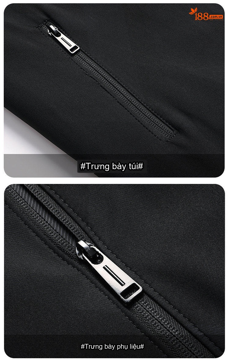 Áo Khoác Nam Dáng Bomber Cổ Trụ Khóa Kéo Phong Cách Lịch Lãm Màu Đen, Xám chi tiết 15