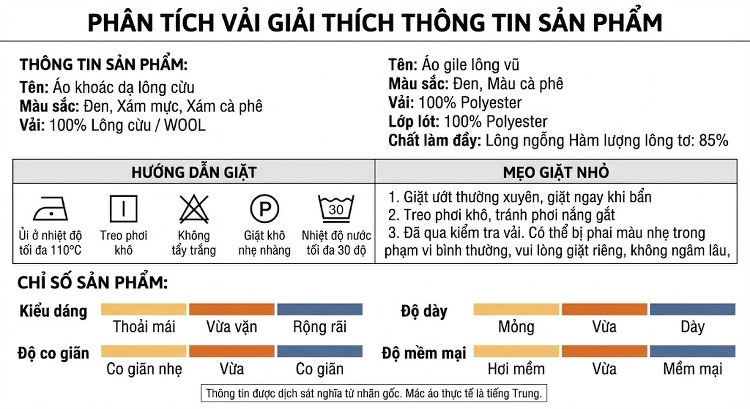 Áo Khoác Nam Dáng Dài Cổ Bẻ Thu Đông Chất Liệu Lông Cừu Nguyên Chất Màu Đen, Xám chi tiết 7