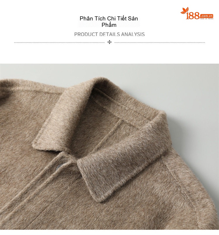 Áo Khoác Nam Dáng Dài Vải Tweed Cổ Bẻ Màu Be, Đen, Xám chi tiết 16
