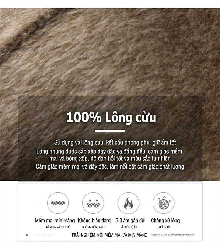 Áo Khoác Nam Dáng Dài Vải Tweed Cổ Bẻ Màu Be, Đen, Xám chi tiết 4